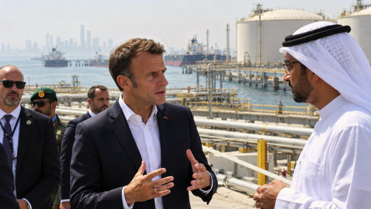 Emmanuel Macron part sur le front du pétrole dans le Golfe pour » sécuriser nos approvisionnements » de carburants Emmanuel Macron part sur le front du pétrole dans le Golfe pour » sécuriser nos approvisionnements » de carburants