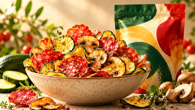 Snacking : ces industriels veulent réinventer le marché avec des chips de salami, de champignon et de courgette